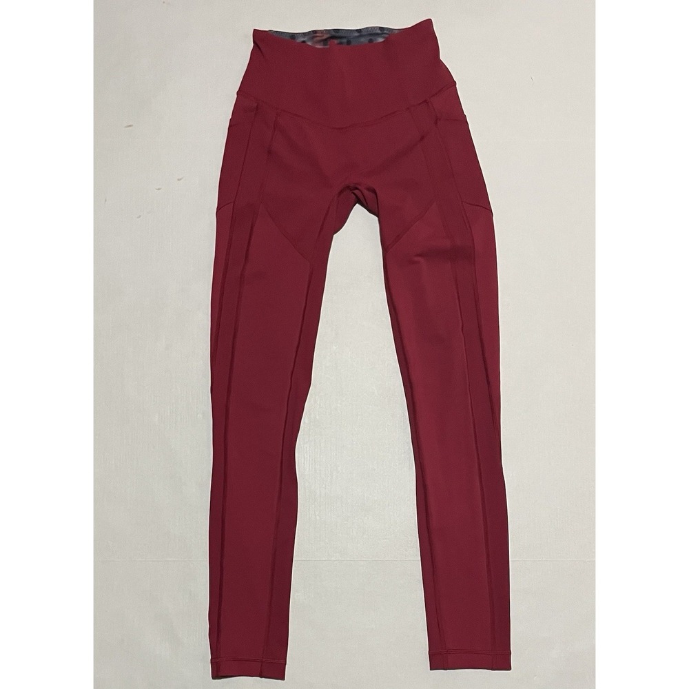 Lululemon Align High-Rise Crop HR Pant Leggings‎ Womens 4 X 28 Red Gym Run Yoga